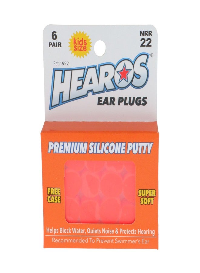 HEAROS Reusable Kids Ear Plugs for Swimming - Floating Silicone Putty, One Size Fits All Mouldable for Ultimate Comfort, Waterproof to Prevent Swimmers Ear, 6 Pairs with Case NRR 22 Hearing Protection - Image 1